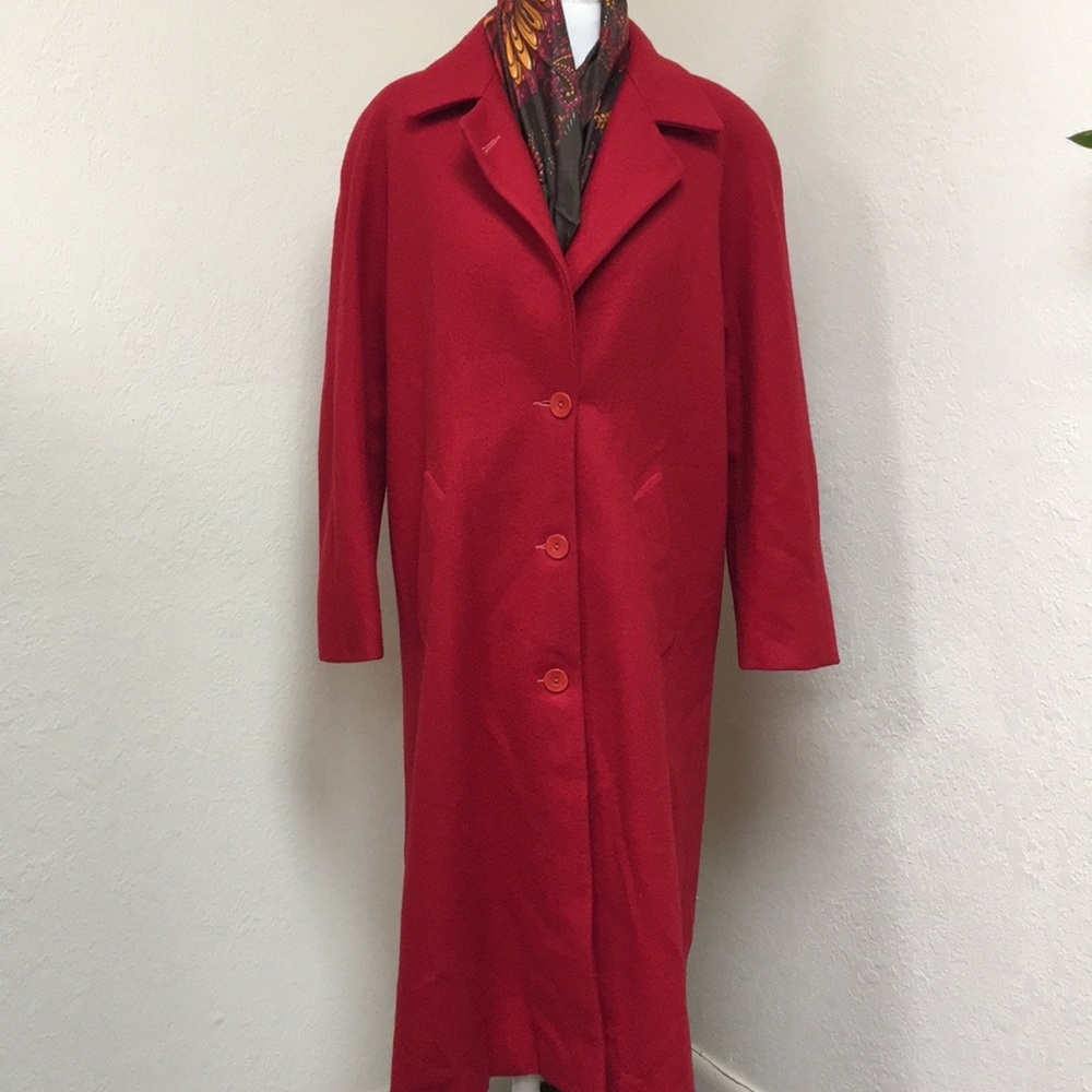 Stephanie Mathews Red Wool Coat